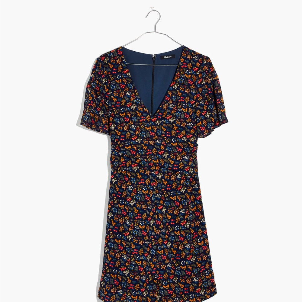 Madewell Cross-Front Mini Dress in Garden Party